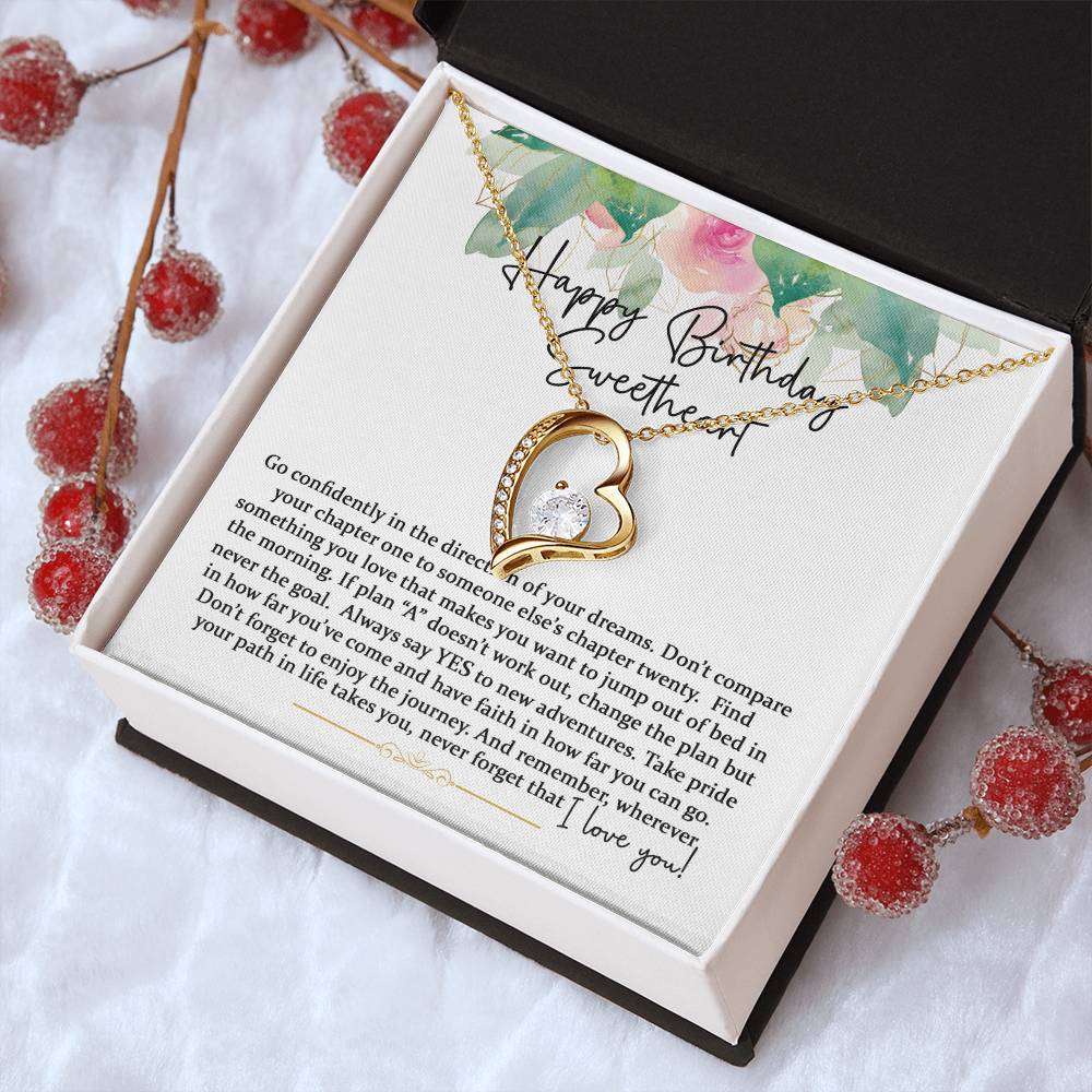 Happy Birthday Sweetheart Forever Love Pink Gold 1 Forever Love Necklace