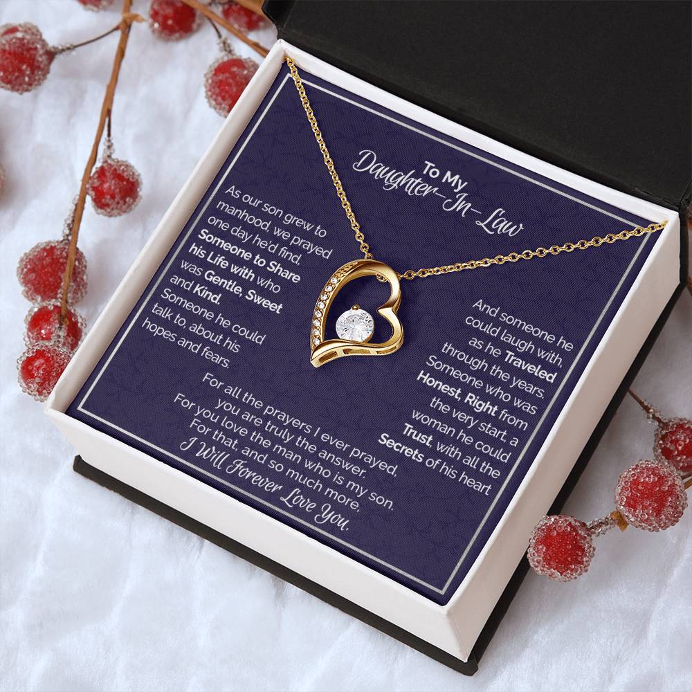A Gift For Daughter In Law You Are Truly The Answer Forever Love Necklace
