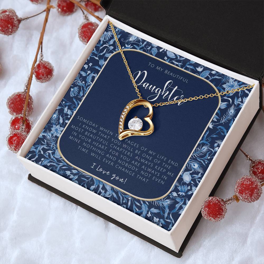 To My Beautiful Daughter Necklace Daughter Gift To My Daughter Necklace From Mom To My Daughter Necklace From Dad Forever Love Necklace