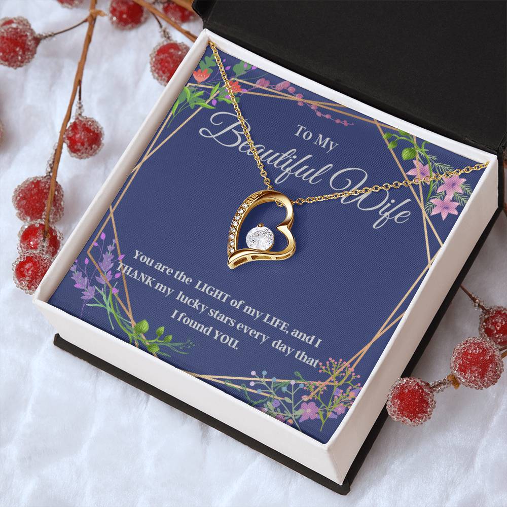 My Beautiful Wife Forever Love Heart Necklace Gift Forever Love Necklace