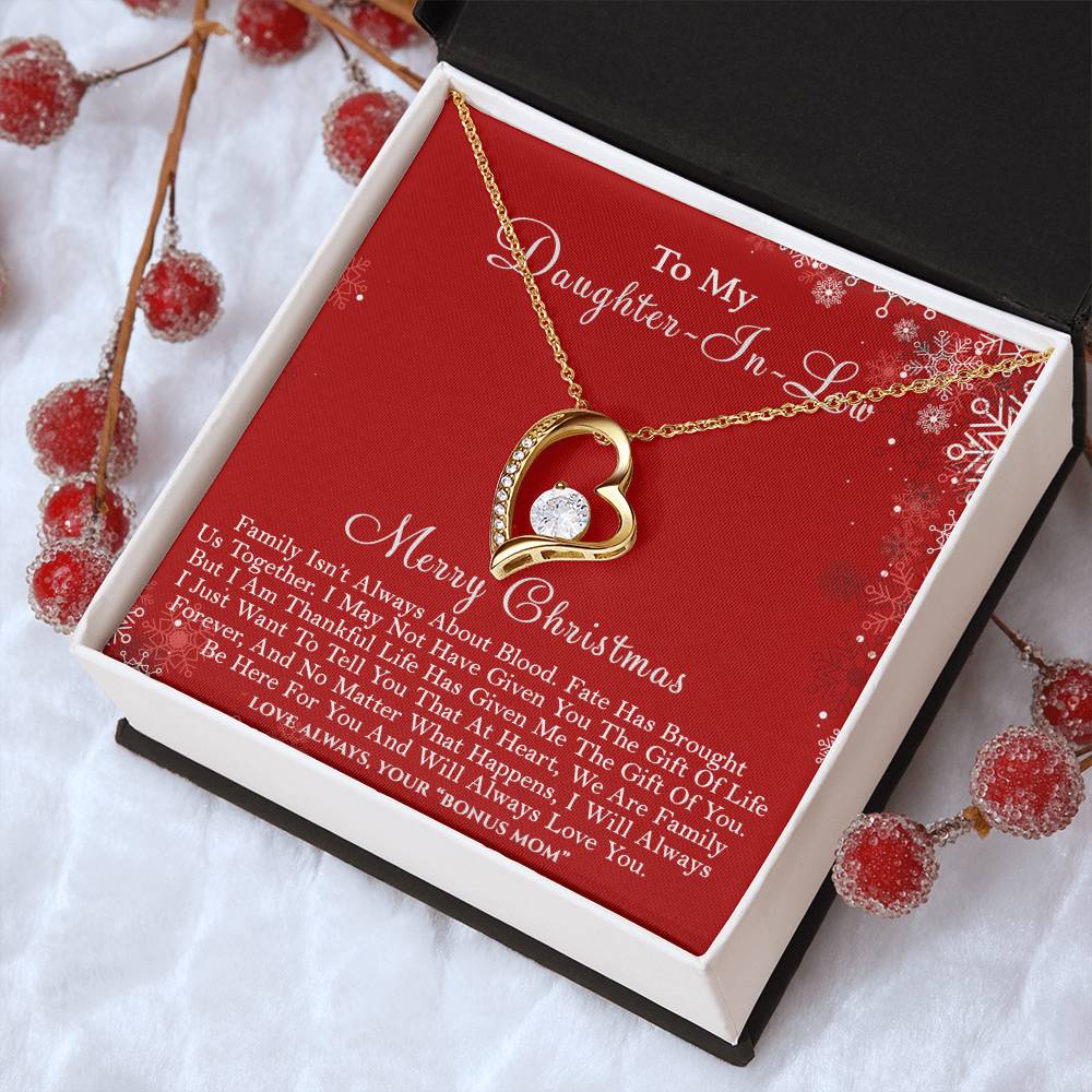 To My Daughterinlaw Merry Christmas Life Has Given Me The Gift Of You Heart Necklace 1 Forever Love Necklace