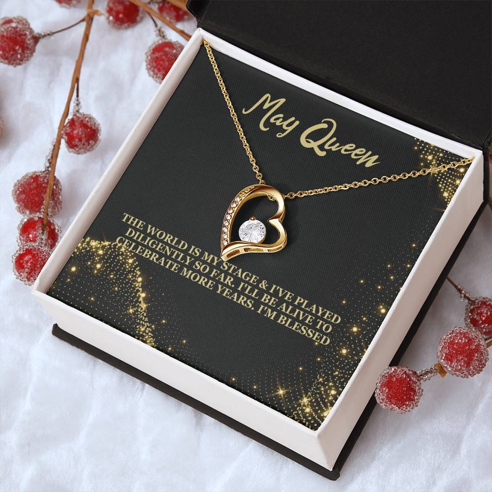 Born May Birthday Gift 3 Forever Love Necklace