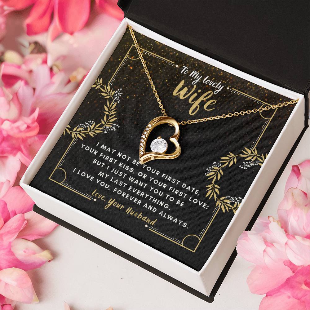To My Lovely Wife Heart Pendant Forever Love Necklace