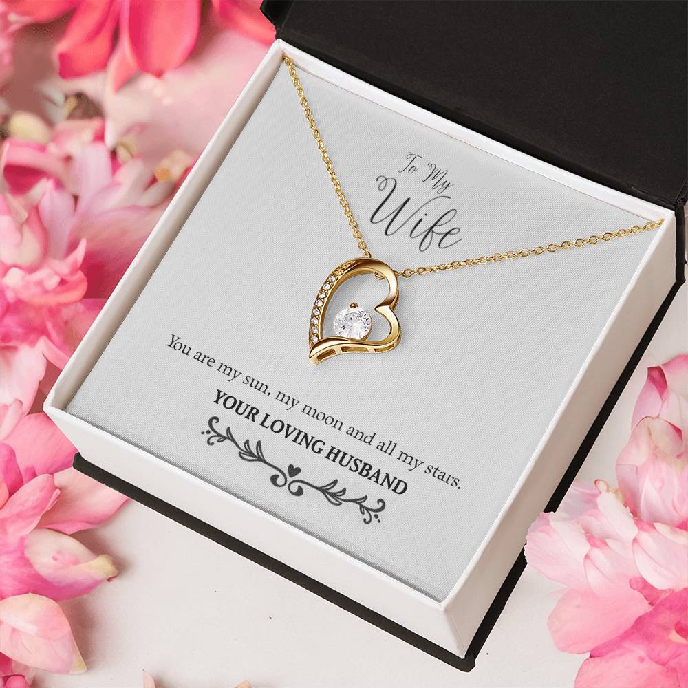 To My Wife My Sun Moon And Stars 925 Sterling Silver Pendant 1 Forever Love Necklace