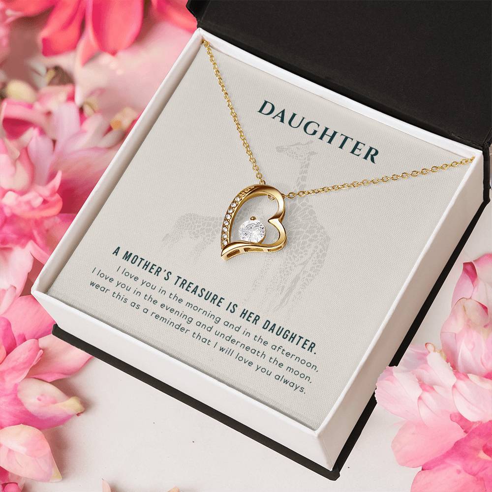 To My Giraffe Daughter Necklace - A Mother's Treasure Forever Love Necklace