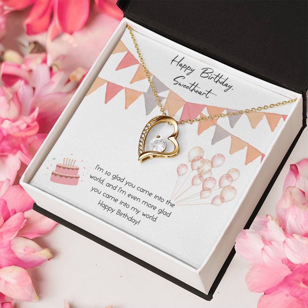 Happy Birthday Sweetheart 1 Forever Love Necklace