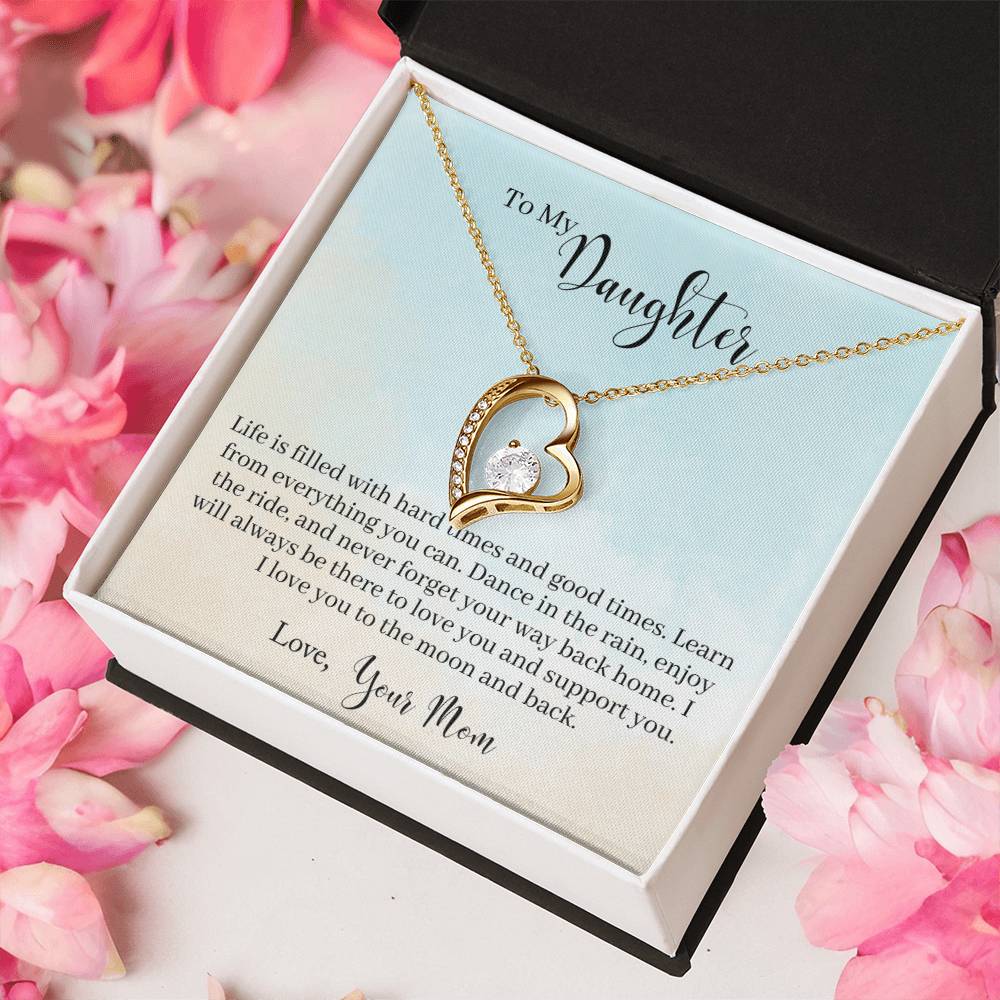 To My Daughter Hard Times And Good Times - Collection Daughter Gift Jewelry Necklace From Daughter Anniversary Daughter Mother Necklace Daughters Forever Love Necklace