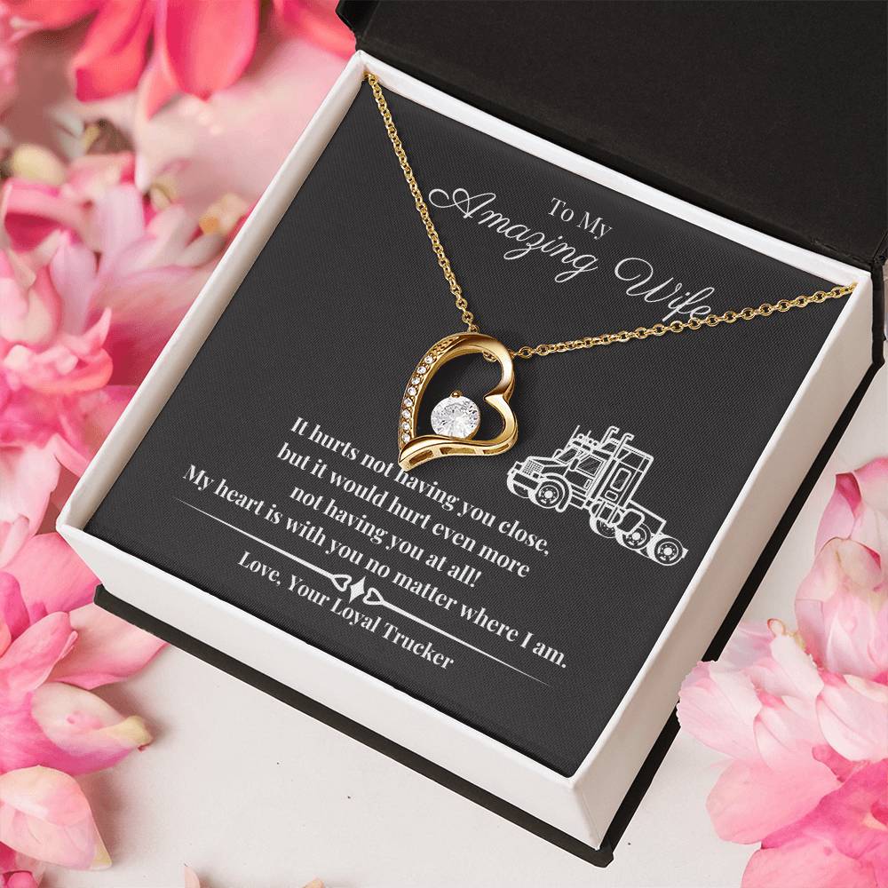 To My Wife My Heart Is With You Necklace 1 Forever Love Necklace