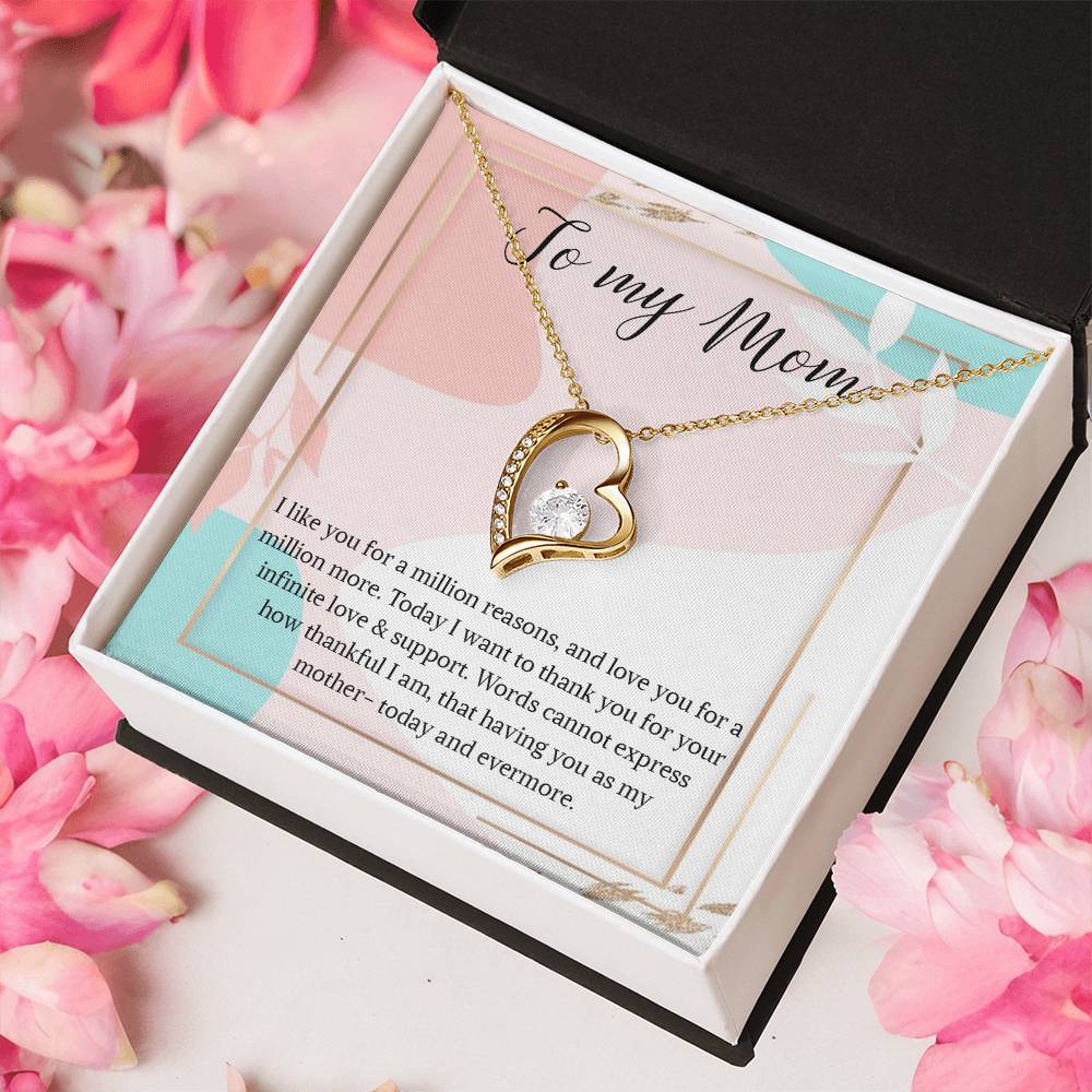 Necklace Gift For Mom To My Mom Necklace Gift For Mom Custom Mom Birthday Necklace Gift My Mom Jewelry Massage Box 1 Forever Love Necklace