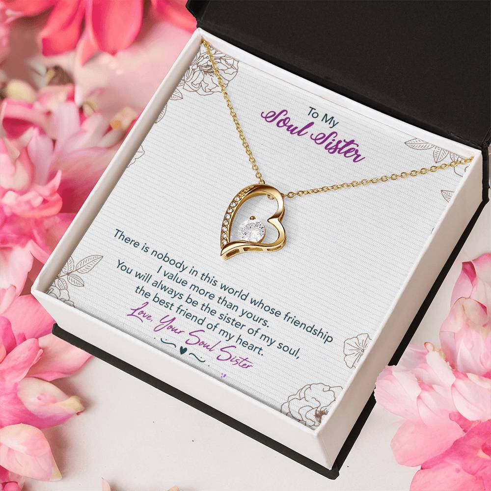 To My Soul Sister The Best Friend Of My Heart Forever Love Necklace