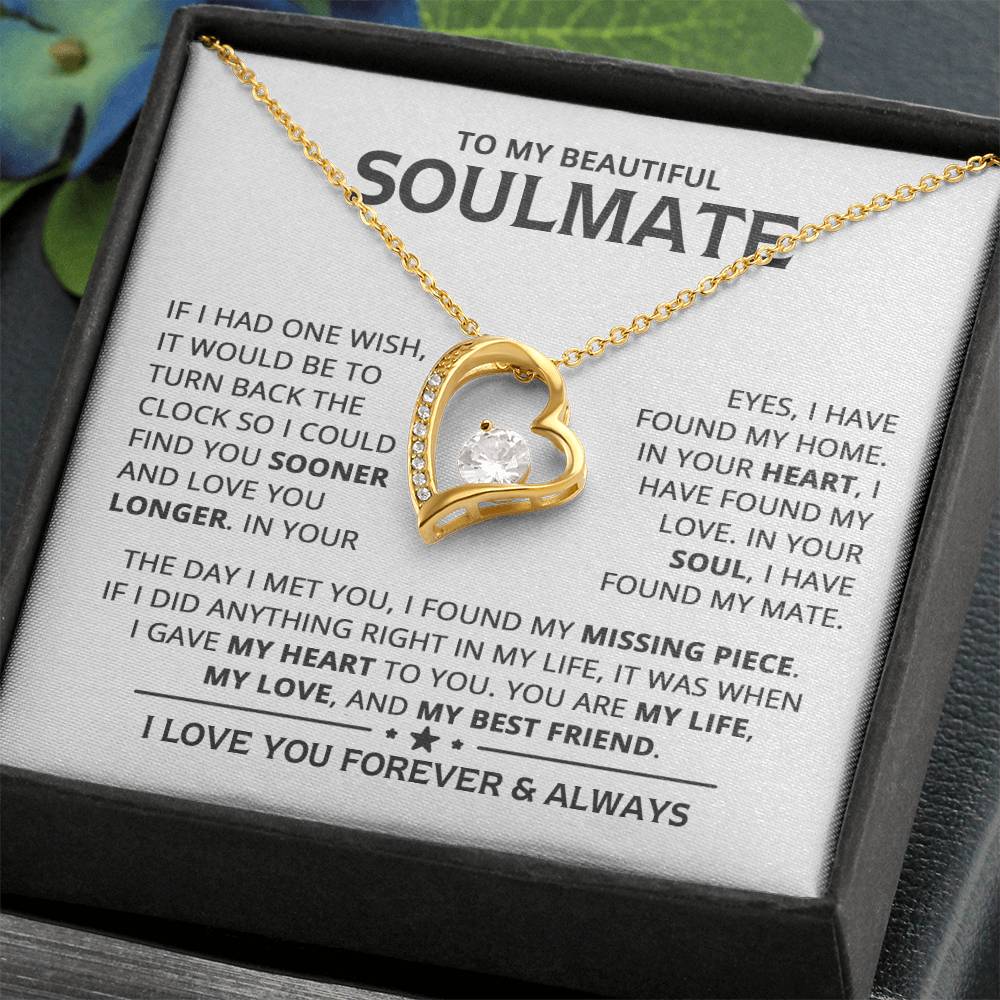 My Beautiful Soulmate Heart Necklace  Forever Love Necklace