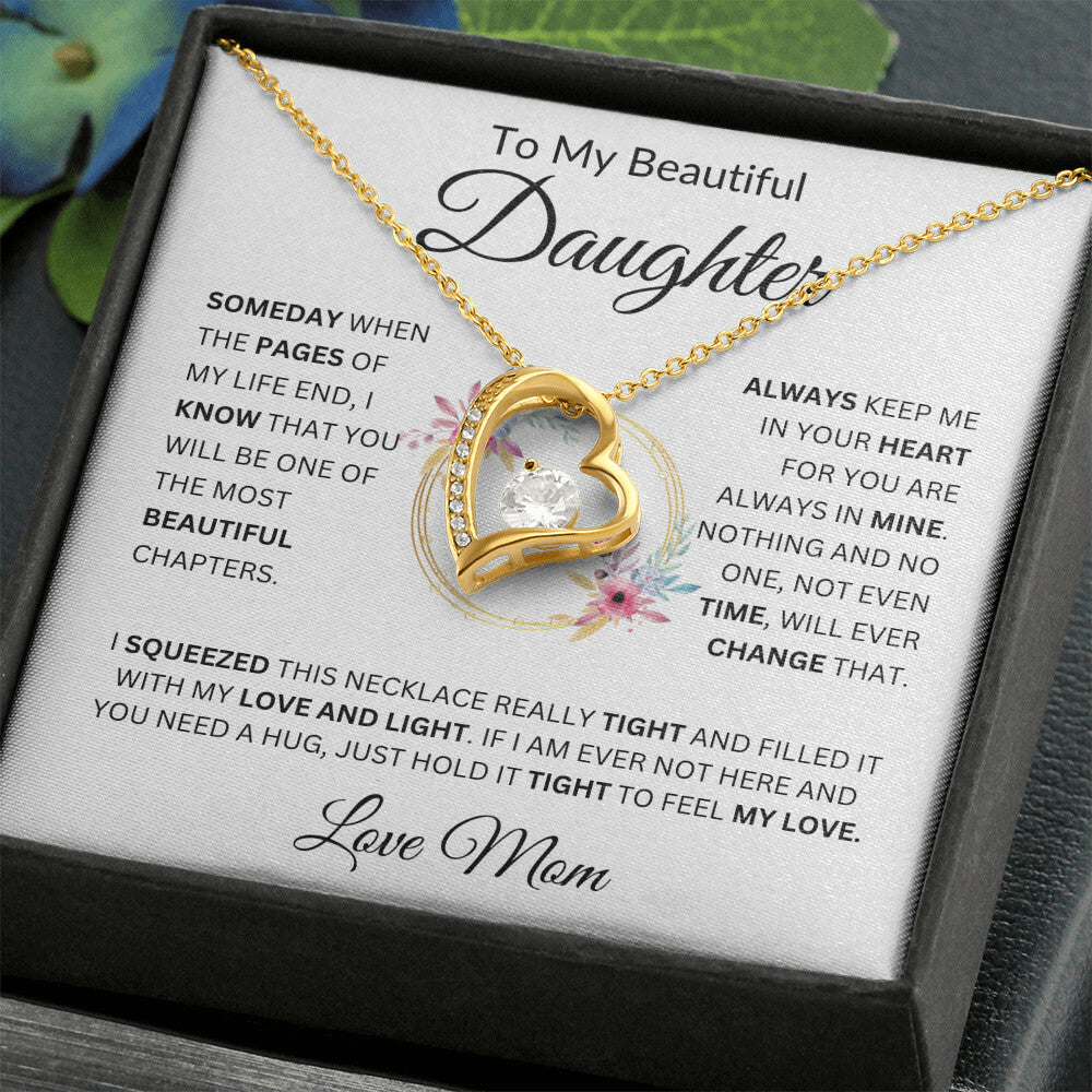 To My Beautiful Daughter  Always Keep Me In Your Heart  Love Mom  Fl Necklace Forever Love Necklace