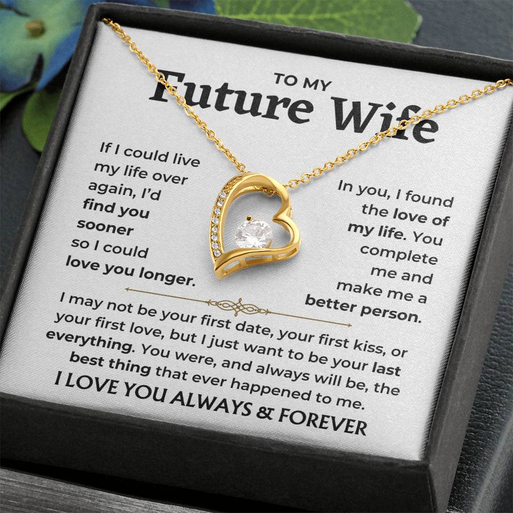 To My Future Wife - You Complete Me Forever Love Necklace Gift Set - Forever Love Necklace