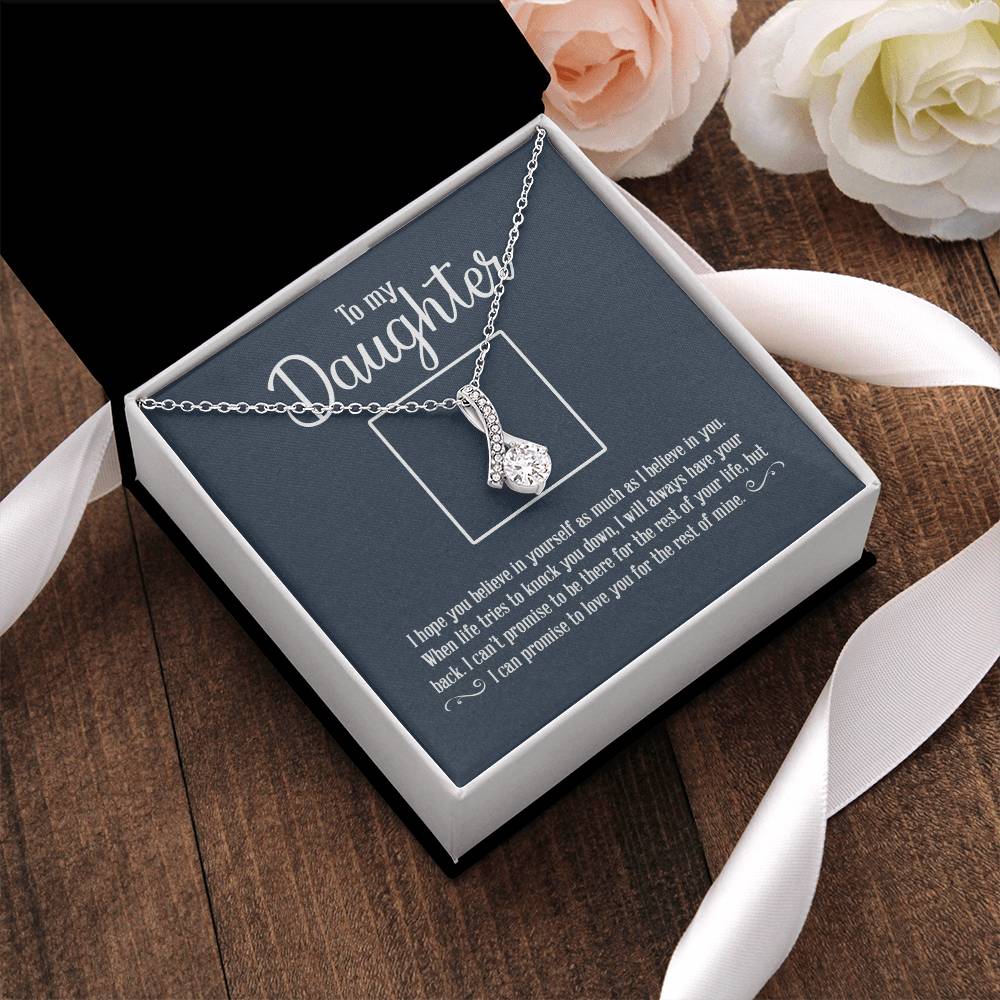 The Perfect Gift For You Daughter With A Heartfelt Message I Always Got Your Back - A Gift She Will Treasure Forever - Alluring Beauty Necklace