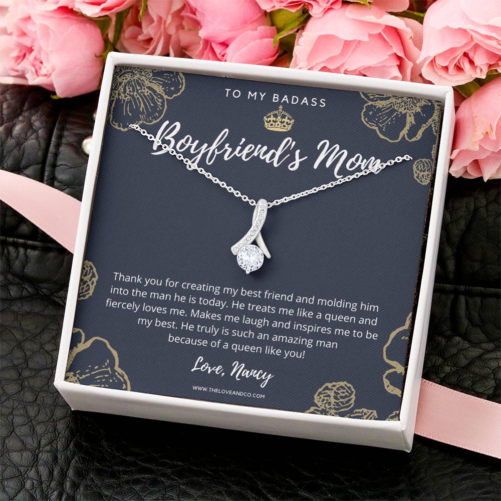 To My Badass Boyfriend's Mom Necklace 1 Alluring Beauty Necklace