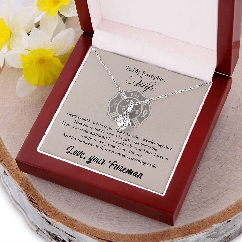 To My Beautiful Fireman Wife - I Wish I Could Explain Alluring Beauty Necklace