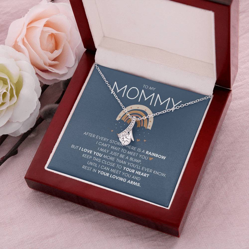 Rainbow Baby Necklace To My Mommy Necklace New Mompregnancy Gift Perfect Gift For Expecting Wife Daughter Friend Baby Bump Gift From Tummy Alluring Beauty Necklace