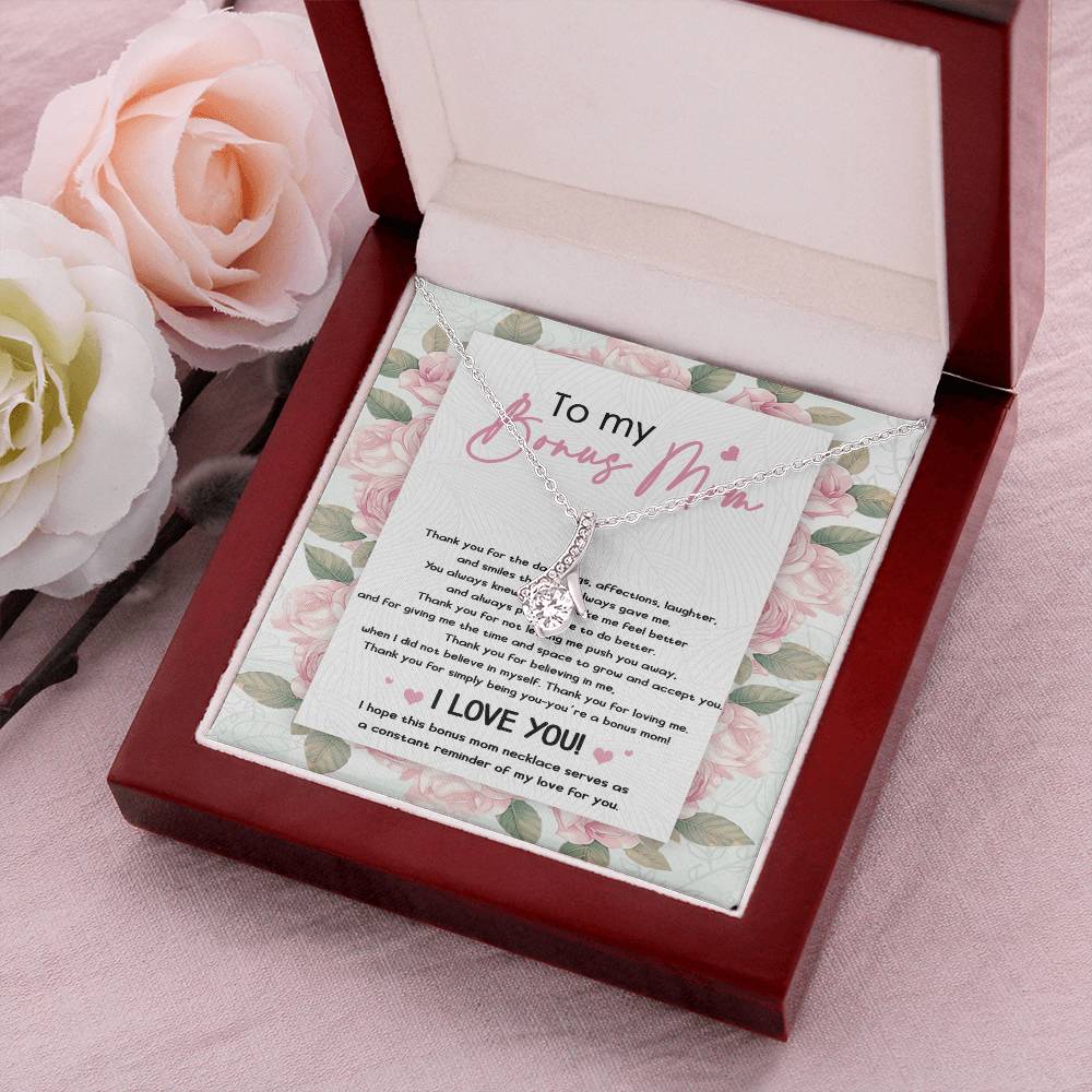 To My Bonus Mom Thank You For The Daily Hugs D226 Alluring Beauty Necklace
