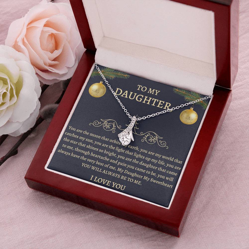 Christmas Gift To Daughter - You Are The Moon That Orbits My Earth You Are My World That Catches My Sun Alluring Beauty Necklace