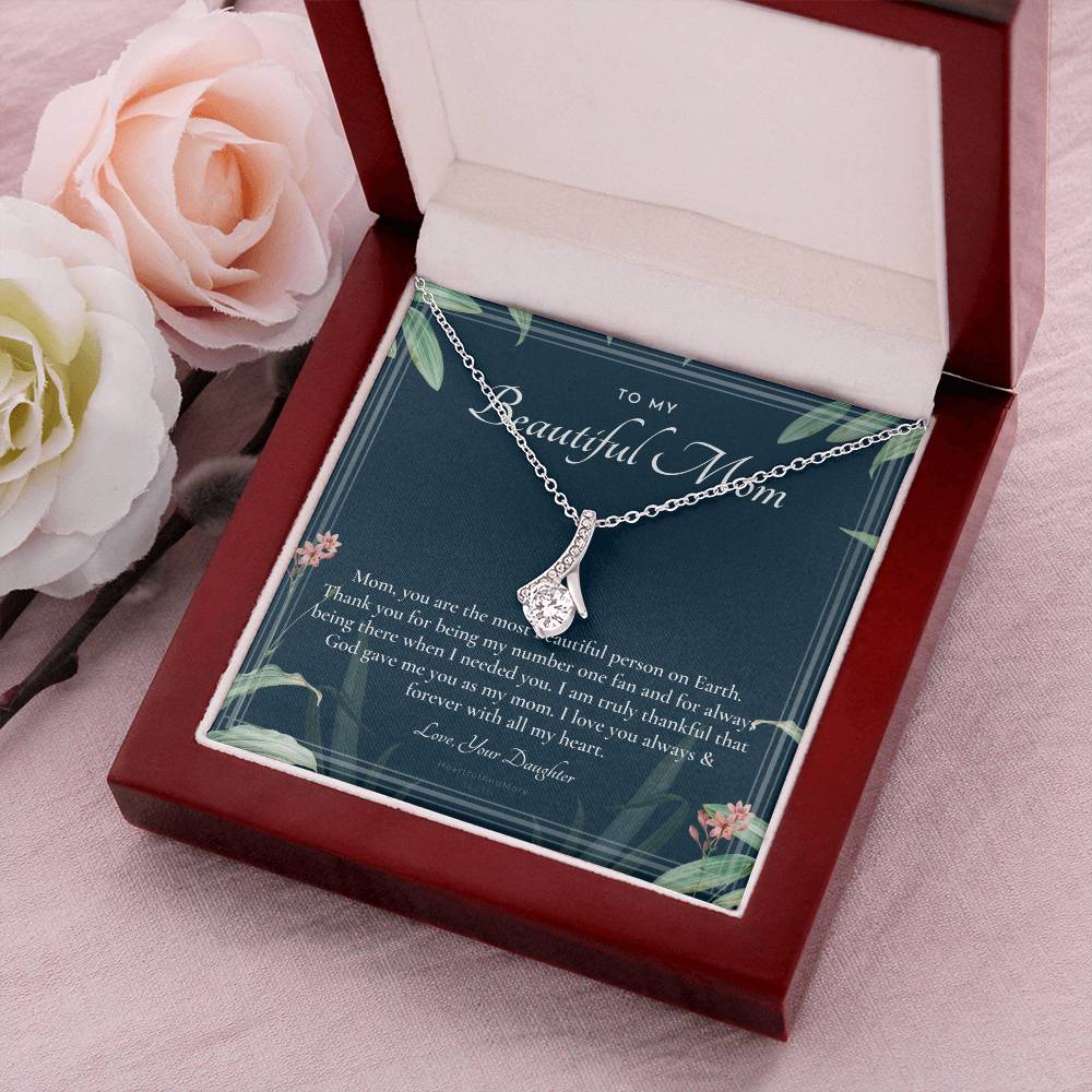 To My Beautiful Mom Necklace To Mom Gift Mom Gift Mom Necklace Jewelry From Daughter Gift Mom Birthday Christmas Mothers Day Alluring Beauty Necklace