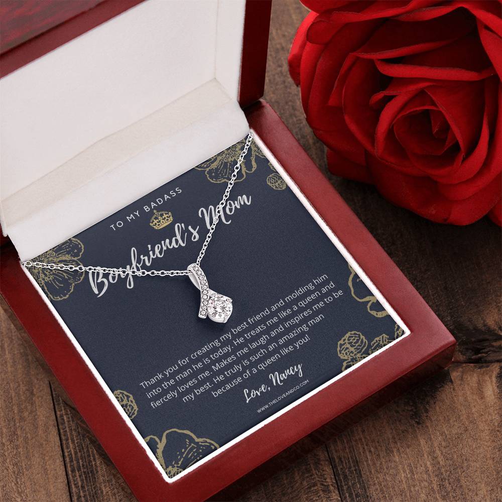 To My Badass Boyfriend's Mom Necklace 1 Alluring Beauty Necklace