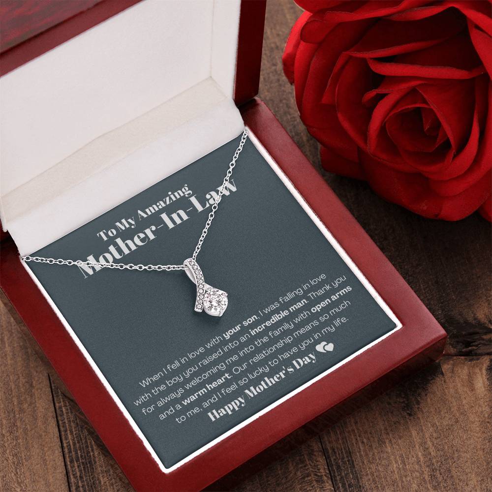 To My Amazing Mother-In-Law - Lucky To Have You - Alluring Beauty Necklace Alluring Beauty Necklace