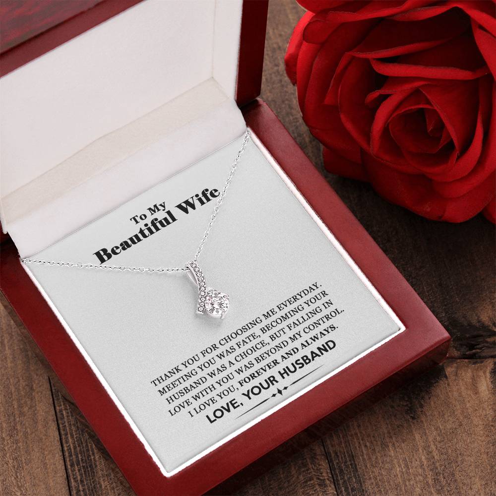 To My Wife - Meeting You Was Fate - Necklace Alluring Beauty Necklace