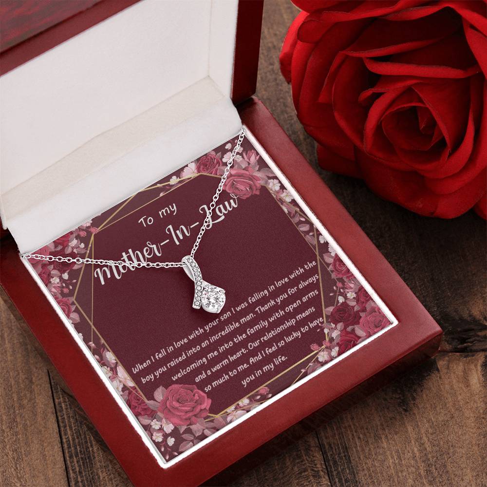 To Mother-In-Law Love Necklace Alluring Beauty Necklace