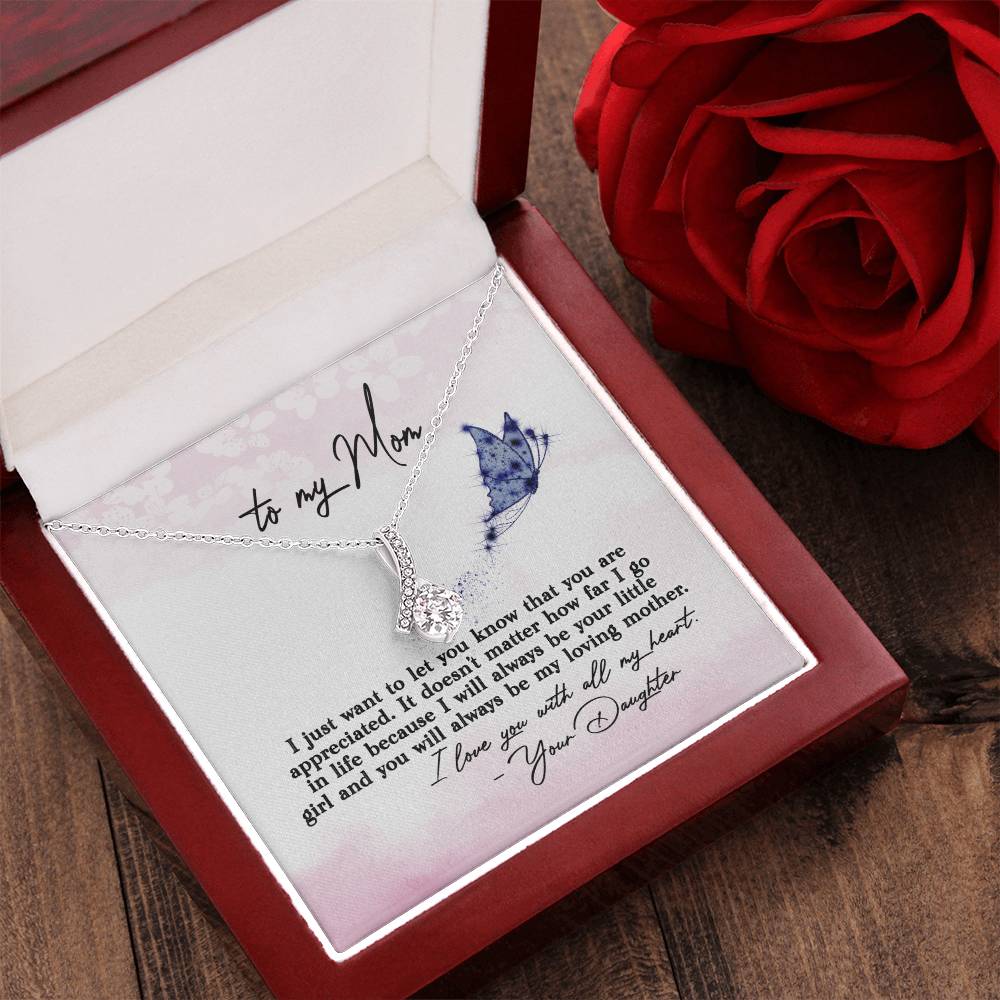 To Mom From Daughter Message Card Necklace Mom Gift From Daughter Birthday Gift For Mom Mother's Day Gift Necklace Alluring Beauty Necklace