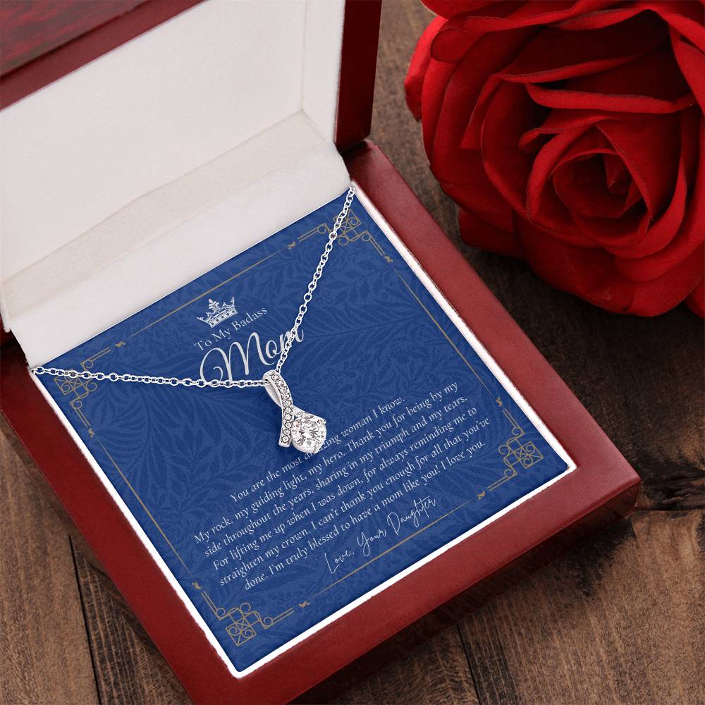 To My Badass Mom Necklace  Badass Mom Gift  Mother’S Day Gift  Birthday Gift  Gift From Daughter On Wedding Day 12 Alluring Beauty Necklace