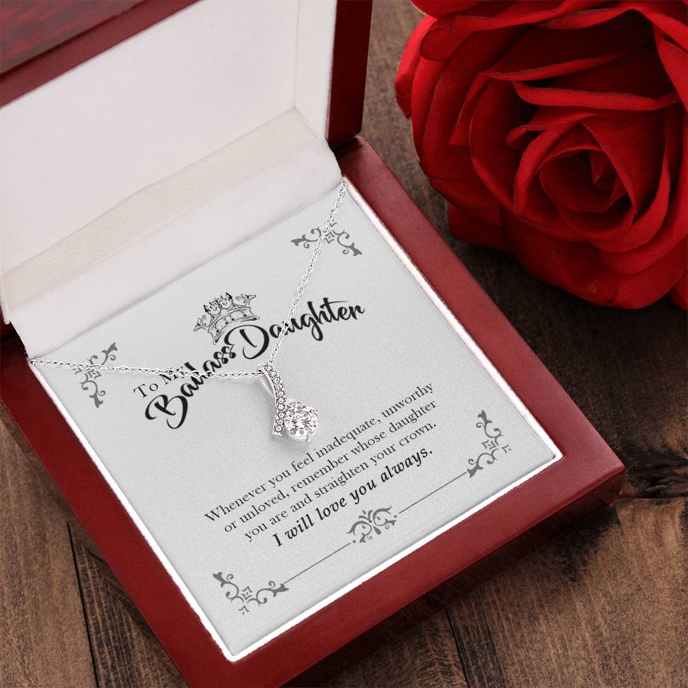 To My Badass Daughter Luxe Crown Necklace Gift Set Alluring Beauty Necklace