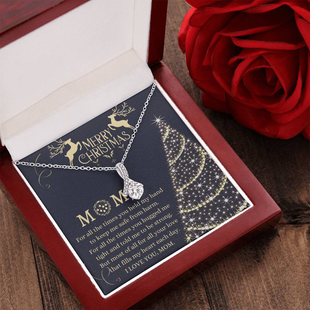 Christmas Gift To Mom - For All The Times You Held My Hand To Keep Me Safe Alluring Beauty Necklace