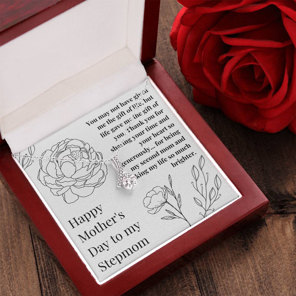Stepmom Mother's Day Ribbon Pendant Necklace Alluring Beauty Necklace
