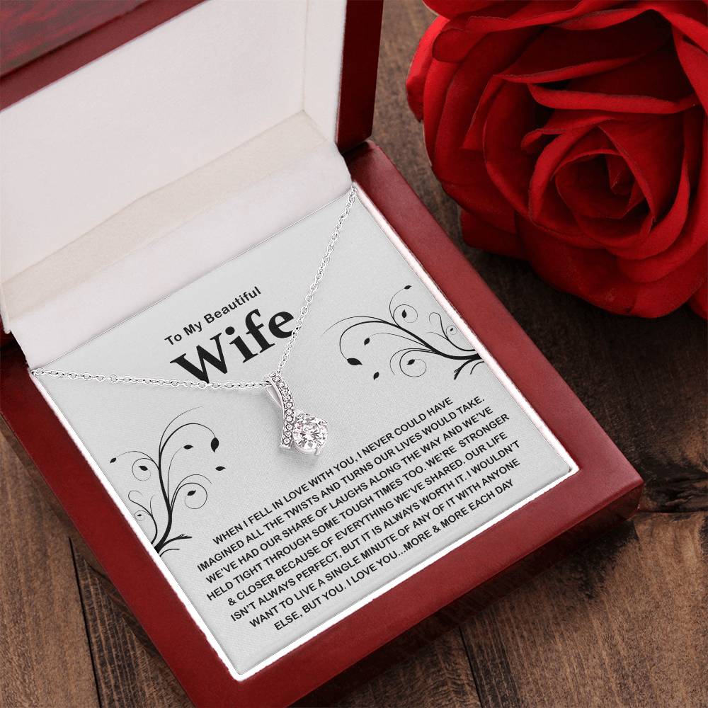 To My Beautiful Wife - Heart Melt Message  Alluring Necklace❤️ Alluring Beauty Necklace