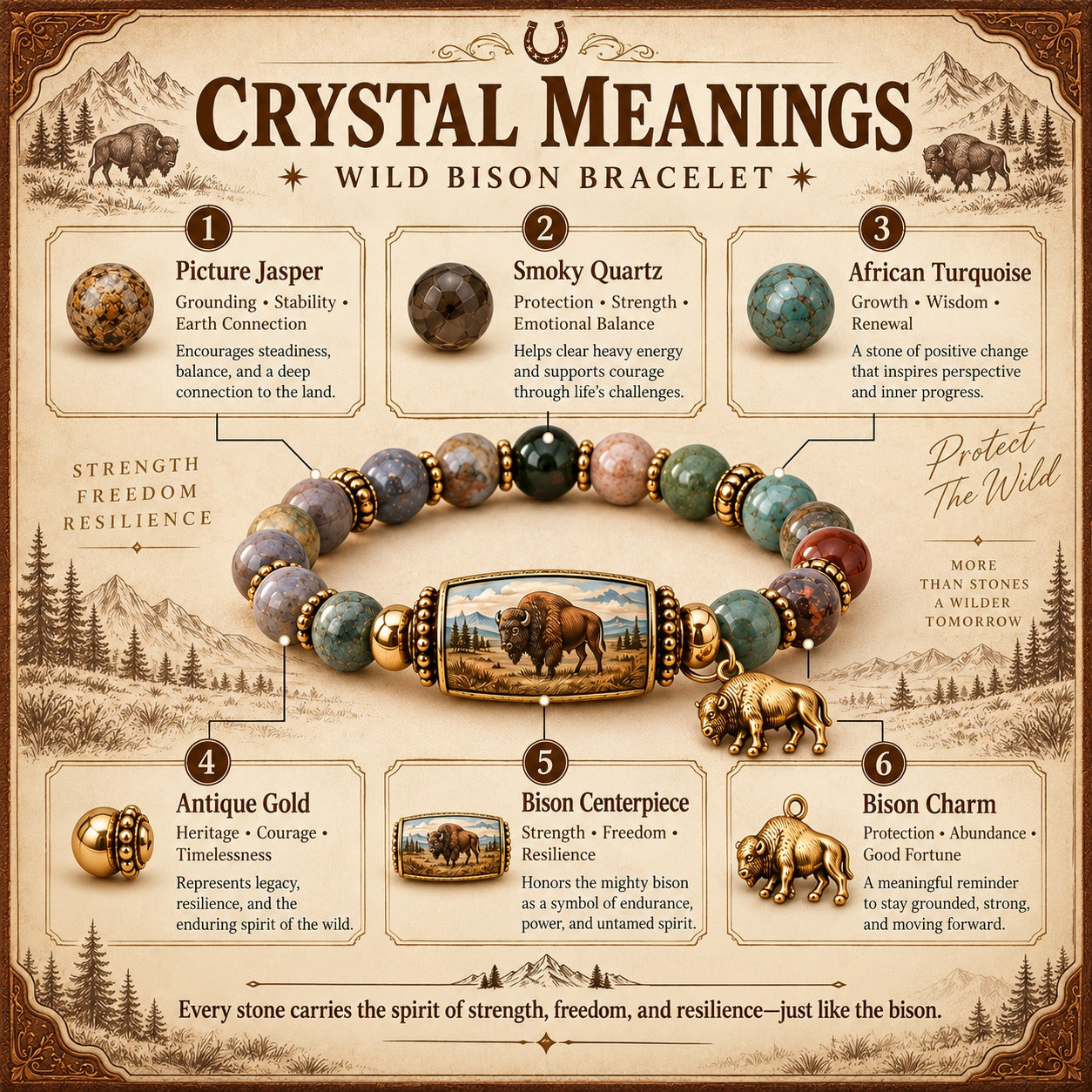 Wild Bison Guardian Bracelet